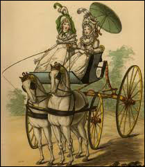 Here is one with two ladies, much as Lady Phoebe would drive it